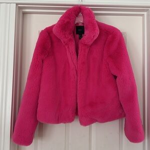 Super Soft Forever 21 Hot Pink Faux Fur Jacket Size Small